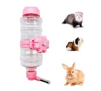 Acsist 16.7oz Guinea Pig No Drip Water Bottle,Rabbit Hanging Leakproof Water Dispenser,Hamster Automatic Water Feeder,Chinchilla Cages Crate Accessories for Bunny Ferret Squirrel Hedgehog (Pink)