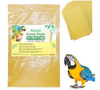 Acsist 20PCS Gravel Paper for Bird Cage, 17 x 11 inch Cuttable Sea Sand Paper Liners, Calcium Sandpaper for Hard-Billed Birds, Bird Cage Liners for Parrots,Cockatiels & All Your Feathered Friends
