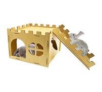 Acsist Extra Large Sturdy Bunny House,Rabbit Hideout Castle Tower Toys with Stair,Detachable Playhouse for Rabbit Guinea Pig Chinchilla Hedgehog