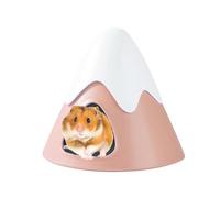 Acsist Hamster Hideout, Snowy Mountain Shape Hamster Hide House,Cute Small Animal Habitat Hideaway Hut for Syrian Hamsters, Mice, Gerbils, Rats (Pink)