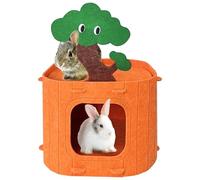 Acsist Rabbit Hideout,Felt Cloth Bunny Bed,Tree Stump Theme Guinea Pig Hideout and Bed,Small Animal Hideaway House,Rabbits Hiding Hut for Ferret Chinchilla Hedgehog