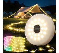 Acso Camping String Lights,Camping Fairy Lights,32.8FT,100LED with 9 Lighting Modes,4 in 1 Outdoor Waterproof Portable Stowable String Light,Camping Light for Yard,Garden,Party Festival Decorations