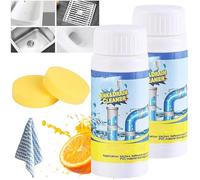 Acssart Sink Drain Cleaner, Acssart Drain Cleaner, Wild Sink and Drain Cleaner, Acssart Foam Sink Drain Cleaner, Powerful Pipe Dredging Agent for Kitchen Toilet (2PC)