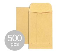 ACSTEP #1 Small Coin Envelopes 2-1/4 x 3-1/2, Kraft Mini Key Envelopes with Gummed Flap in Brown, Seed Packets Envelopes for Storing Seeds, Tip Envelopes for Cash 500pcs