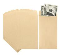 ACSTEP 100 PACK Brown Cash Envelopes For budgeting, Money Savings Challenges, Small Kraft Money Envelope Self Adhesive For Cash, Coin, Check, Jewelry 3 1/2 x 6 1/2