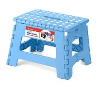 ACSTEP Acko Folding Step Stool Lightweight Plastic Step Stool,9 inch Foldable Step Stool for Kids,Non Slip Folding Stools for Kitchen Bathroom Bedroom (Blue)