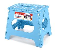 ACSTEP Folding Step Stool for Adults 11 Height Lightweight Plastic Stepping Stool Foldable Step Stool Hold up to 300lbs Non Slip Collapsible Stool Blue