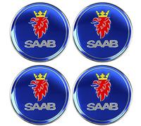 ACSUZ 4Pcs Car Wheel Hub Centre Caps, for Saab 9-3 9-5 900 9000 56mm 60mm Car Tire Logos Badge Emblem Tyres Rims Styling Decoration Accessories,Hubcaps 60mm-A