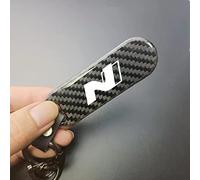 ACSUZ Car Key Chain, for Hyundai N I30 2021 2022 Sonata Elantra Kona N Line Strap Keyring Men/Women Detachable Key Rings Braided With Logo Accessories,carbon fibre-ForN