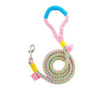 ACSUZ Cotton Dog Leash Handmade Strong Dog Rope Comfortable Pet Lead for Small Medium Dog,Pink