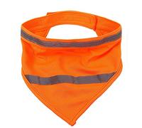 ACSUZ Dog Reflective Bandana Triangular Towel Fluorescent Cat Scarf Yellow Orange Polyester Soft Hook Loop Adjustable,Orange,S