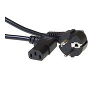 ACT 230V Connection Cable - Male (Angled) - C13 (Angled) - 2 m Black - Electrical Cables (2 m, Male Connector/Female Connector, Black)