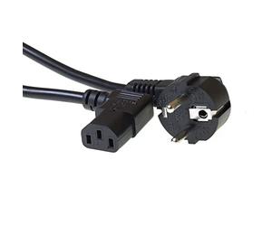 ACT 230V Connection Cable - Male (Angled) - C13 (Angled) - 2 m Black - Electrical Cables (2 m, Male Connector/Female Connector, Black)