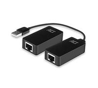 ACT AC6063 Active USB 2.0 to RJ45 Ethernet Extension Cable over Cat5/Cat6, Extender Adapter up to 50 m, Includes Power Input, for Printer, Camera, Mouse etc