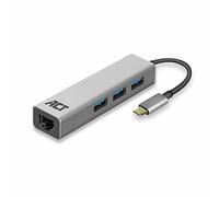 ACT AC7055 LAN Network Adapter with 3-Port USB 3.0 SuperSpeed 5Gbps, RJ45 Gigabit Ethernet 10/100/1000 Mbps