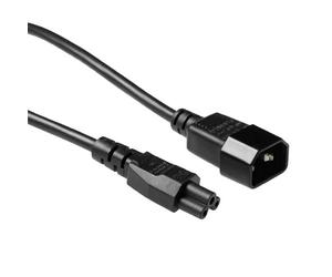 ACT AK5028 Power Cable, 3 Pin, 2 m, C14 Plug to C5 Female Cable, F-Type Power Cable, Extension Cable for Cold Appliances