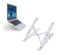 ACT Aluminium Foldable Laptop Stand for Desk (V-Shape), Ergonomic Laptop Riser up to 15.6â, Adjustable Height 6 Positions