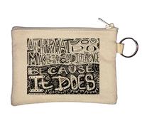 Act As If What You Do Makes A Diffenace Because It Does Key Chain Coin Purse Beige