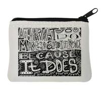 Act As If What You Do Makes A Diffenace Because It Does Neoprene Coin Purse Pouch 10x11cm White