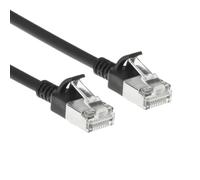 ACT Black 0.15 Metre LSZH S/FTP CAT6A Slimline Patch Cable Snagless with RJ45 Connectors DB7930