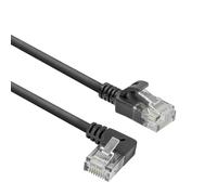 ACT CAT6A Ethernet Cable 90° Angled Upwards, U/UTP LSZH LAN Cable Thin 3.6 mm Slimline, Flexible Ethernet Cat 6 Patch Cable with RJ45 Connector, for Use in Data Centres, 3 Metres, Left