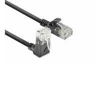 ACT CAT6A Network Cable 90° Angled Upwards, U/UTP LSZH LAN Cable Thin 3.6 mm Slimline, Flexible Ethernet Cable with RJ45 Connector, for Use in Data Centres, 1 Metre, Up