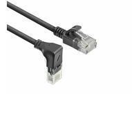 ACT CAT6A Network Cable 90° Angled Down U/UTP LSZH LAN Cable Thin 3.6 mm Slimline, Flexible Ethernet Cable with RJ45 Connector, for Use in Data Centres, 1.5 Metres, Down