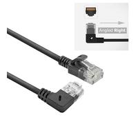 ACT CAT6A Network Cable 90° Angled to Right, U/UTP LSZH LAN Cable Thin 3.6 mm Slimline, Flexible Ethernet Cable with RJ45 Connector, for Use in Data Centres, 1.5 m, Right
