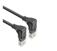 ACT CAT6A Network Cable 90° Angled U/UTP LSZH LAN Cable Thin 3.6 mm Slimline, Flexible Ethernet Cable with RJ45 Connector, for Use in Data Centres, 1 Metre, Down DD5901