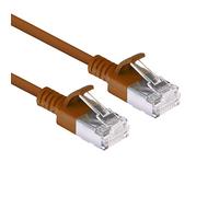 ACT CAT6a Network Cable, U/FTP LSZH LAN Cable, Thin 3.8 mm Slimline, Flexible Snagless CAT 6a Cable with RJ45 Connector, for Use in Data Centres, 3 Metres, Brown - DC7203