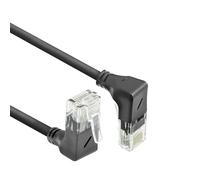 ACT DD7900 CAT6A Network Cable 90° Angled U/UTP LSZH LAN Cable Thin 3.6 mm Slimline, Flexible Ethernet Cable with RJ45 Connector, for Use in Data Centres, 0.5 Metres, Down to Top