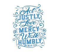 act justly Love Mercy Walk Humbly Wall Stickers 60.8x81cm Multiple Size Options Blue