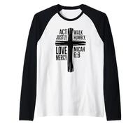 Act Justly, Walk Humbly, Love Mercy Micah 6:8 Raglan Baseball Tee