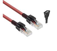 ACT Lockable CAT6A Ethernet Cable with Locks RJ45 Ethernet Network Patch Cable (U/UTP), LSZH Kink Protection, Red, 5m - FB5505