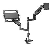 ACT Office Premium Single Monitor Arm Desk Mount Height Adjustable 2.2 cm x 54 cm x 110 cm Black 49" laptop mount, gas spring, 1 monitor