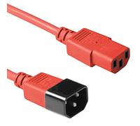 ACT Power Cable 1.2m, C13 to C14 Extension Cable for Cold Devices, IEC Male to Female 3 Pin Power Cable- AK5105 Red
