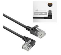 ACT CAT6A Network Cable 90° Angled Upwards, U/UTP LSZH LAN Cable Thin 3.6 mm Slimline, Flexible Ethernet Patch Cable Cat 6, with RJ45 Connector, for Use in Data Centres, 2 Metres, Left