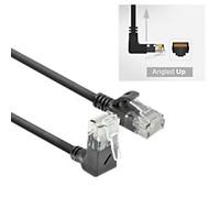 ACT Slimline Network Cable U/UTP CAT6A LSZH RJ45 Angled Right to Straight 1 m Black