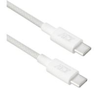 ACT USB 2.0 1 m USB-C Cable 60W PD Braided White AC3080