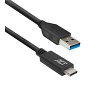 ACT USB A Male USB Cable USB-C Male AC7416 Black 1000 mm