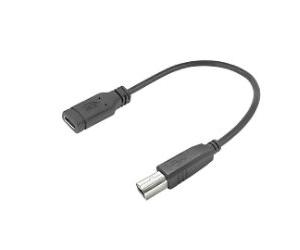 ACT USB-C Adaptor 0.2M USB Type-C female to USB Type-B 2.0 printer cable Black