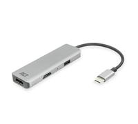 ACT USB C HDMI Adapter with Aluminium Housing, 4K@30Hz Dual HDMI, USB 3.0 Port 5Gbps, to Connect 2 Additional Monitors - AC7013