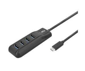 ACT USB-C Hub USB-C Male USB A Female 0.5 m Black