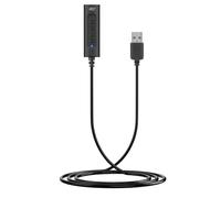 ACT USB sound card, USB to jack 3.5 mm socket, with volume control, USB sound card external, connects audio and microphone aux to PC/laptop/- AC9360
