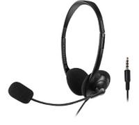 ACT Wired Stereo Headset Over-the-head Microphone Black