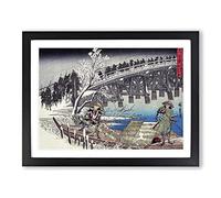 Act Xi Of Chushingura By Utagawa Hiroshige Asian Japanese Framed Print | A2 Black Framed Wall Art | Ready to Hang | Asian Nature Picture | Living Room Bedroom Lounge Office