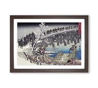 Act XI of Chushingura by Utagawa Hiroshige Framed Print | A2 Walnut Framed Wall Art | Ready to Hang | Asian Nature Picture | Living Room Bedroom Lounge Office