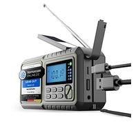 Acta Berg Crank Radio Emergency Radio with Crank & 5000 mAh Battery Solar Radio with World Receiver Hand Crank Blackout Emergency Equipment as Torch & Charger AM/FM/SW with USB, Green