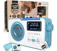 Acta Berg DAB Radio with Battery 5000 mAh Interchangeable & BT 5.3 (Baby Blue)