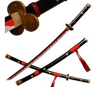 ACTASITEMS Roronoa Zoro Swords Anime Cosplay Wooden Sword - 104cm,Yama Enma Katana black